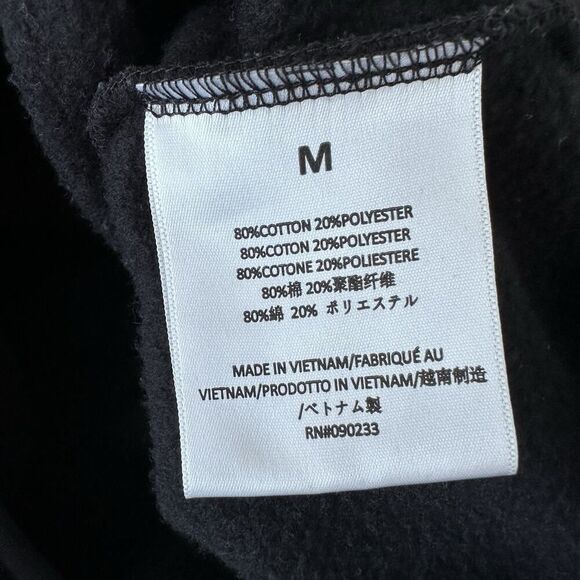 Fear of God Essentials Sweatshirt Mens Medium Black Crew Logo Patch Oversized - Picture 8 of 11